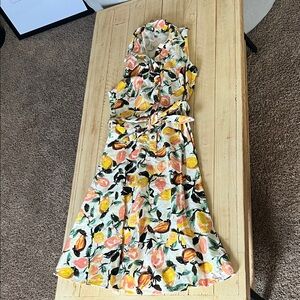London Times Floral Midi Dress - Yellow, Pink